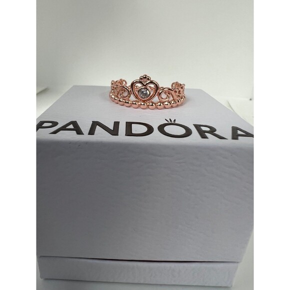 Pandora My Princess Tiara Ring, Clear Cubic Zirconia, Rose Gold-Plated - Picture 1 of 5